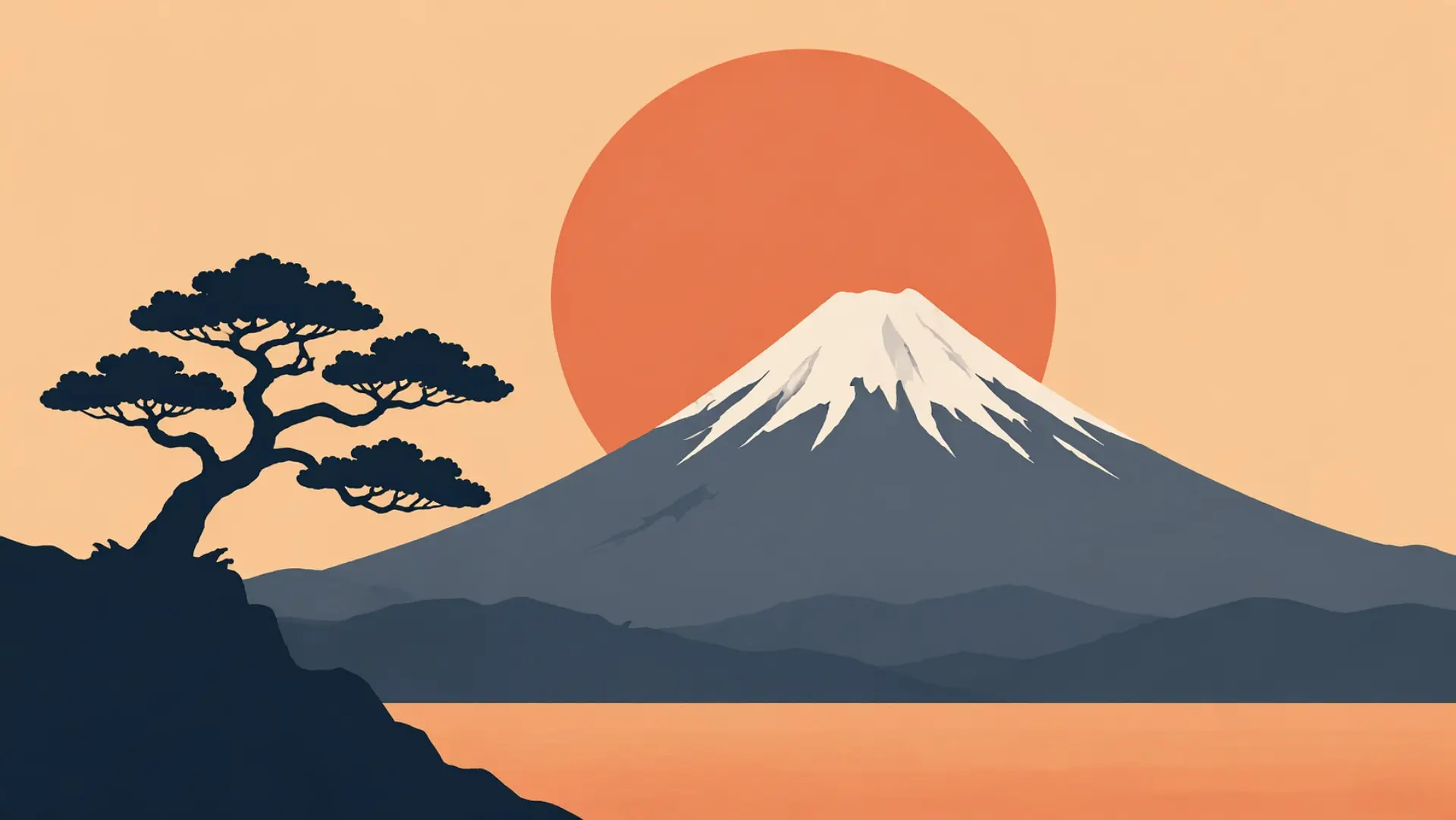 富士山插画，配合日本买比特币指南